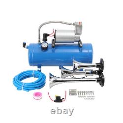 150dB Train Horn Kit 3 Trumpet 150PSI Air Compressor With 6 Liters Air Tank 12V