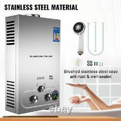18L Propane Gas Tankless Instant LPG Hot Water Heater Boiler With Shower Kit