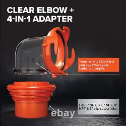 20' Camper/RV Sewer Hose Kit Includes 4-In-1 Adapter, Clear Elbow, Caps Conn