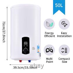 2KW 50L LED Electric Hot Water Heater Boiler Cylinder Storage Tank with Shower Kit