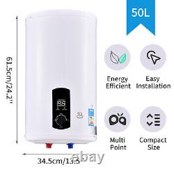 50/100L LED Electric Hot Water Heater Boiler Cylinder Storage Tank with Shower Kit