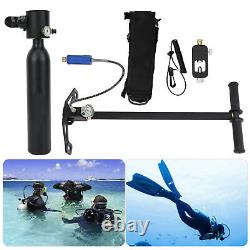 (Black)0.5L Diving Oxygen Tank Set Underwater Breathing Kit Portable Div