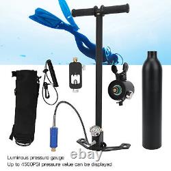 (Black)0.5L Diving Oxygen Tank Set Underwater Breathing Kit Portable Diving IDS