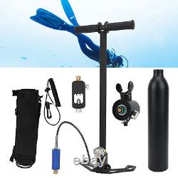 (Black)0.5L Diving Oxygen Tank Set Underwater Breathing Kit Portable Diving IDS