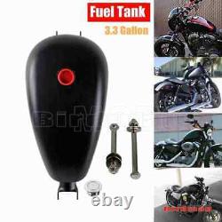 Black 3.3 Gallon Smooth EFI Fuel Gas Tank For Harley Sportster XL 883 1200 07-Up