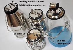 Bucket Milker StationCow Milking Set SS Tank Pulsator Claw Cluster Hose -Pump