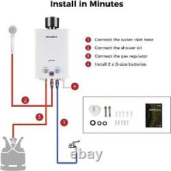 CAMPLUX 6L LPG Propane Tankless Instant Hot Water Heater Boiler with Shower kit