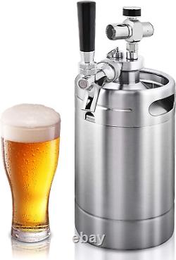 Double Walled System-64Oz Stainless Steel Growler Tap Portable Mini Keg Dispense