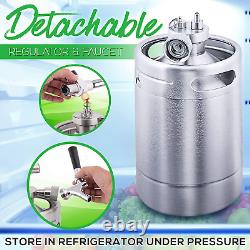 Double Walled System-64Oz Stainless Steel Growler Tap Portable Mini Keg Dispense