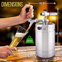 Double Walled System-64Oz Stainless Steel Growler Tap Portable Mini Keg Dispense