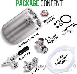 Double Walled System-64Oz Stainless Steel Growler Tap Portable Mini Keg Dispense