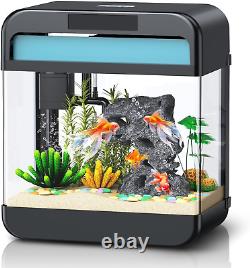 Fish Tank Aquarium 2.2 Gallon with Adjustable 3 Color Lighting Self Cleaning 3 i