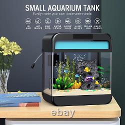 Fish Tank Aquarium 2.2 Gallon with Adjustable 3 Color Lighting Self Cleaning 3 i