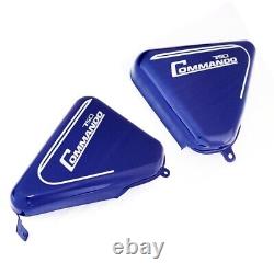 For Norton Commando Roadster 750 Tool Box Oil Tank Side Panel Steel Blue ECS