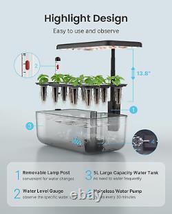 Hydroponics Growing System Kit, Fathers Gifts Day, 12Pods Herb Garden with LED G