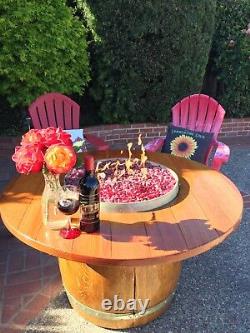 ITCK+ Kit DIY Build Your Own Propane Wine Barrel Fire Table kit with Tank-In-Table