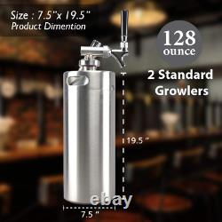 Pressurized Growler Tap System, 128Oz Stainless Steel Mini Keg Dispenser Portabl