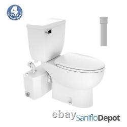 Saniflo SaniPLUS Upflush Macerating Toilet Kit Pump + Elongated + Extension