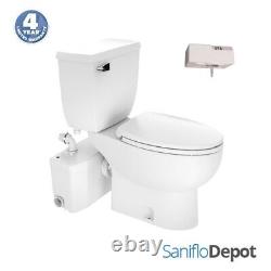 Saniflo SaniPLUS Upflush Macerating Toilet Kit Pump + Elongated + SaniAlarm