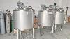 Small Stainless Steel Tanks Electric Heating Mixing Tanks Conical Bottom Tank