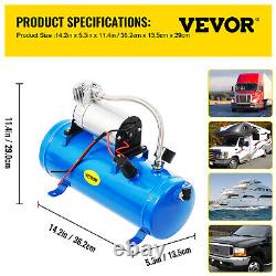 VEVOR Air Compressor 4 Trumpet With 6 Liter Tank 12V Train Air Horn Kit 150PSI