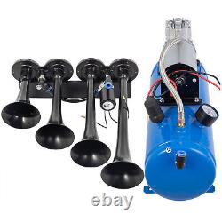 VEVOR Air Compressor 4 Trumpet With 6 Liter Tank 12V Train Air Horn Kit 150PSI