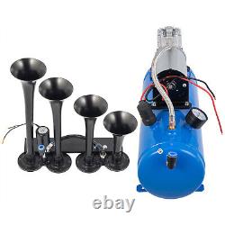 VEVOR Air Compressor 4 Trumpet With 6 Liter Tank 12V Train Air Horn Kit 150PSI