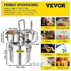 VEVOR Alcohol Still, 13.2Gal / 50L Stainless Steel Water